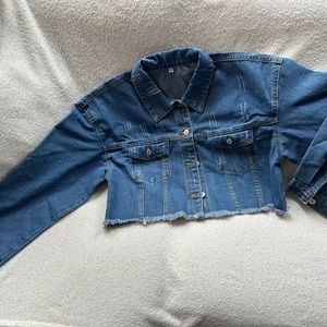 Crop Denim Trucker Jacket